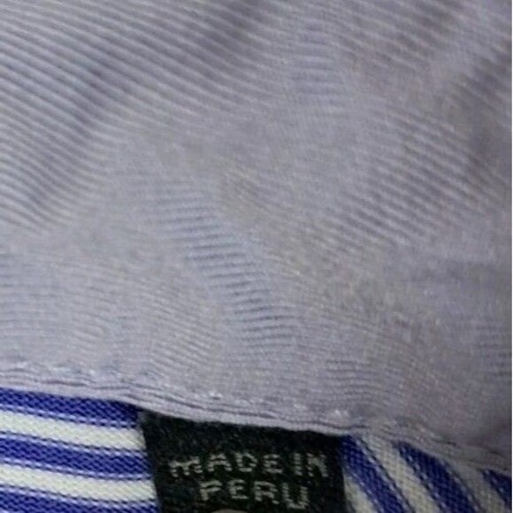 Greyson‎ Polo Shirt Men's XL Blue Striped Golf Short Sleeve Wolf Logo - Picture 8 of 10